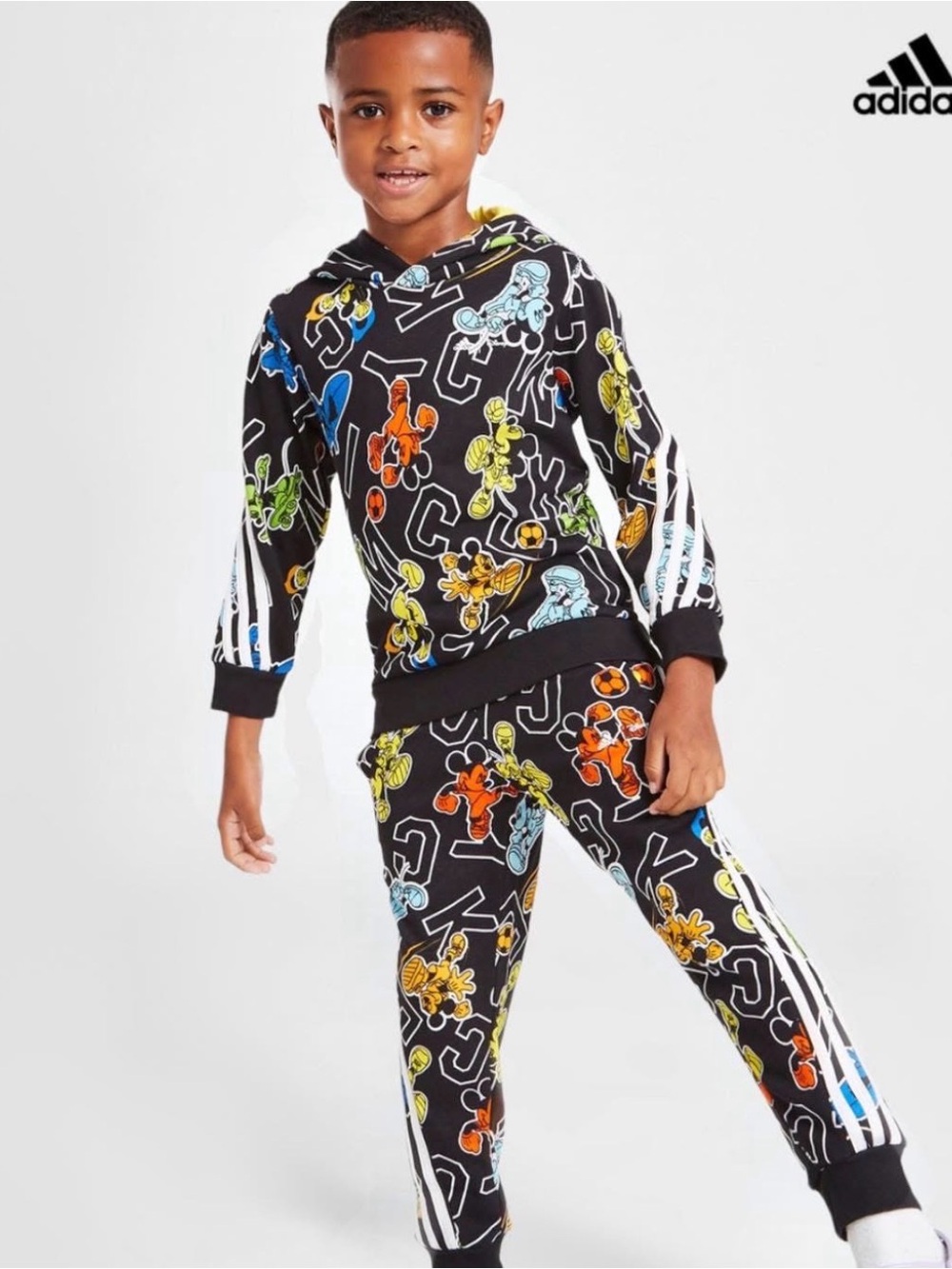 Adidas X Disney Black Mickey Mouse Sports Graphic Jogger Pants sz small